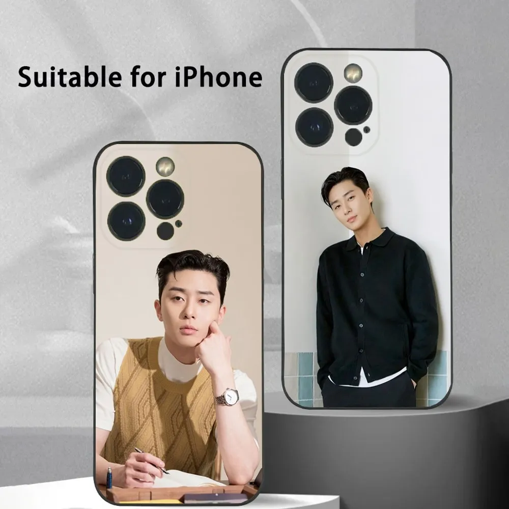 Park Seo Jun Kpop Phone Case For iPhone 16 15 14 13 12 11 Plus,Pro Max,XS,X,XR,SE,Mini,8,7 Soft Silicone Black Cover