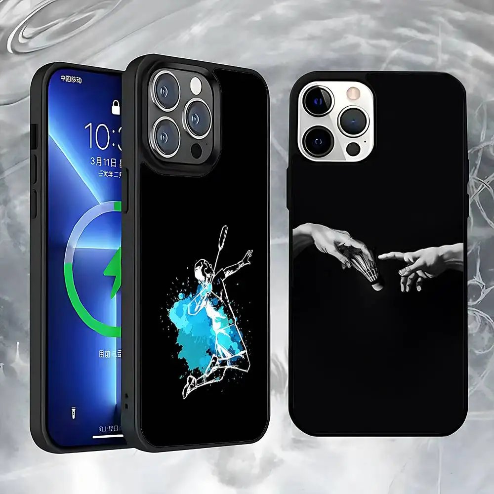 

Sport Badminton racket Cool Case For iPhone 17,16,15,14,13,12,11,Pro,Max,Plus,Mini,SE4,E Magnetic Magsafe Wireless Charging