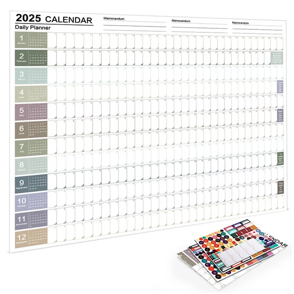 

New 2025 Wall Hanging Calendar Daily Schedule Planner Sheet Paper 365 Day Plan To Do List Agenda Schedule Organizer Check List