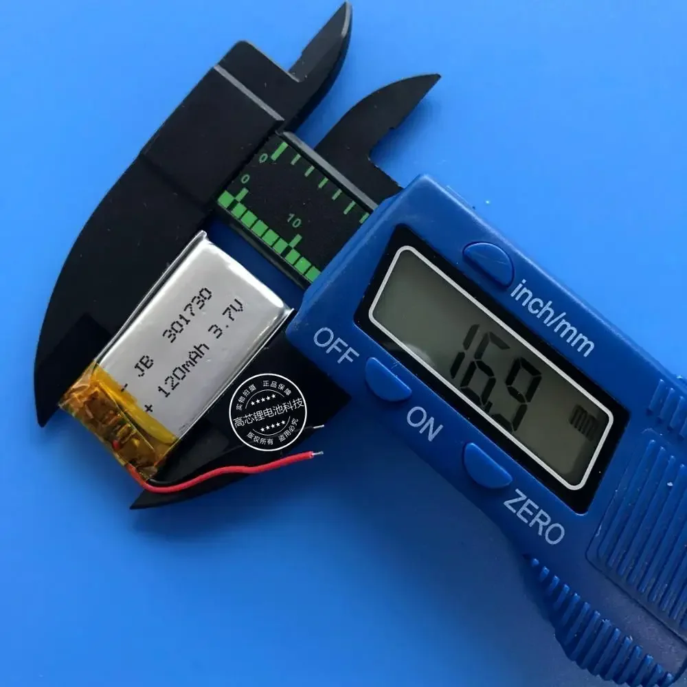 폴리머 리튬 배터리, 301730 120mAh 블루투스, 스마트 팔찌 시계, 카메라 장난감, 충전식 리튬 이온 셀, 3.7V