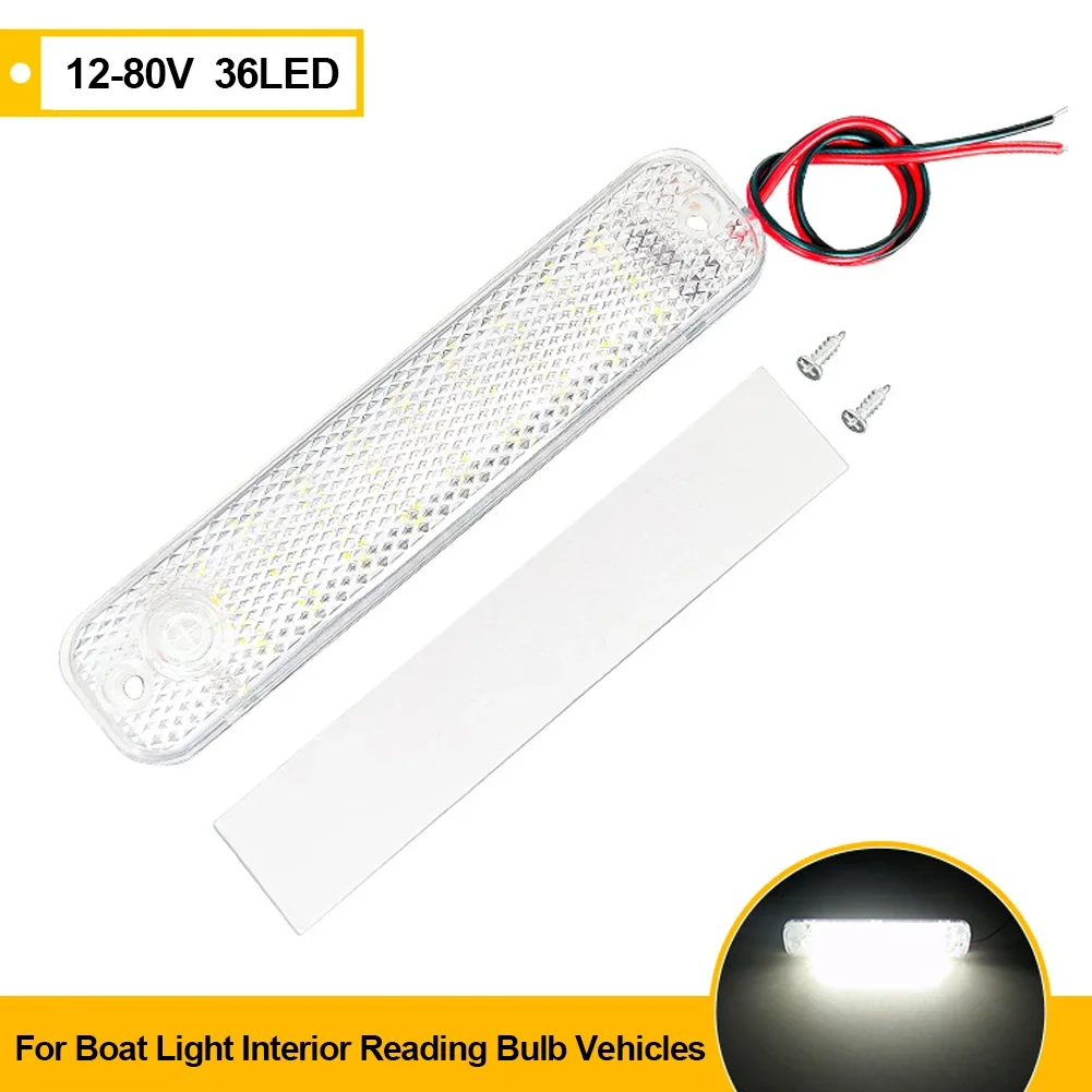 36LED 12-80V Car Reading LED Lights General Motors Truck Dome Interior Light Bar Roof Panel Lamp for Van Truck Camping Boat