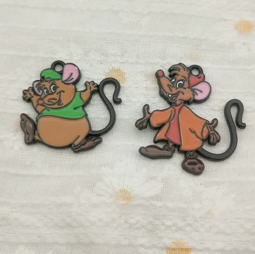 10 pcs  Cartoon Mouse Enamel Charms Pendants for Jewelry Making Necklaces Earrings Braceltes DIY Crafts Gifts