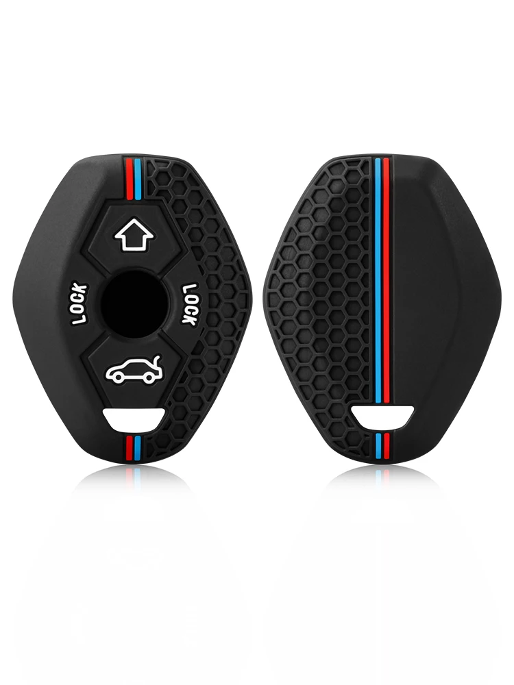 Housse de protection pour clé télécommande en Silicone, pour BMW X3 X5 Z3 Z4 3 5 7 séries E38 E39 E46 E83 1998 1999-2005, style de voiture Fob 3 boutons