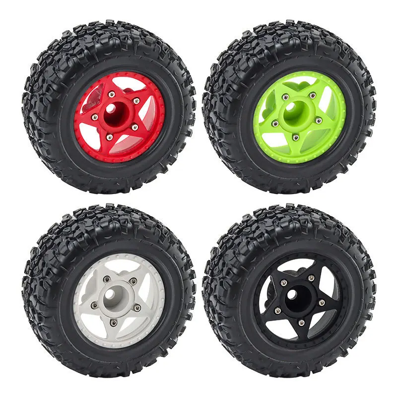 Pneu de caminhão de curso curto, 4 unidades, 109mm 1/8 1/10 com roda hexagonal de 12mm 14mm 17mm para carro TRXS Slash ARRMA SENTON Vkar SCTX10 HPI RC