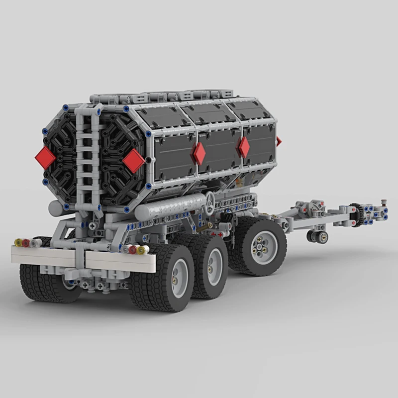 City Car Model MOC Building Bricks Turntable Drawbar Tanker Trailer Modular Technology Children Holiday Gifts Assemble Toys Suit