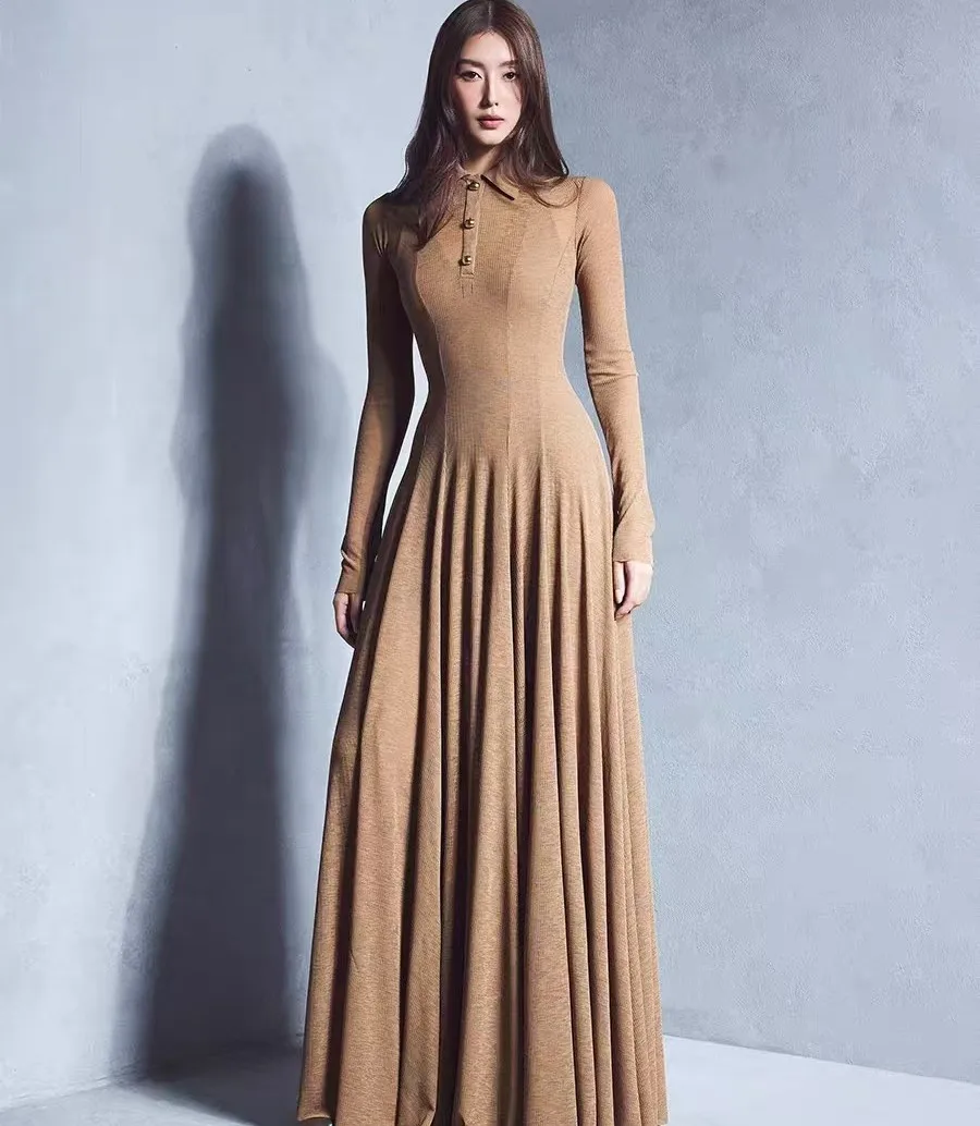 Stylish and sophisticated polo-neck dress with a unique design, perfect for office wear—slim-fit, elegant, and modern.