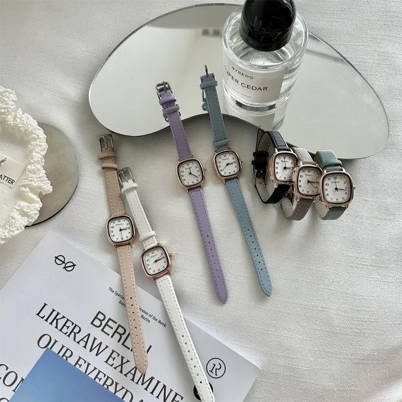 여성용 고급 방수 시계, 심플한 기질 작은 다이얼, 절묘한 쿼츠, 우아한 여성용 시계, 틈새, 고품질, 신상