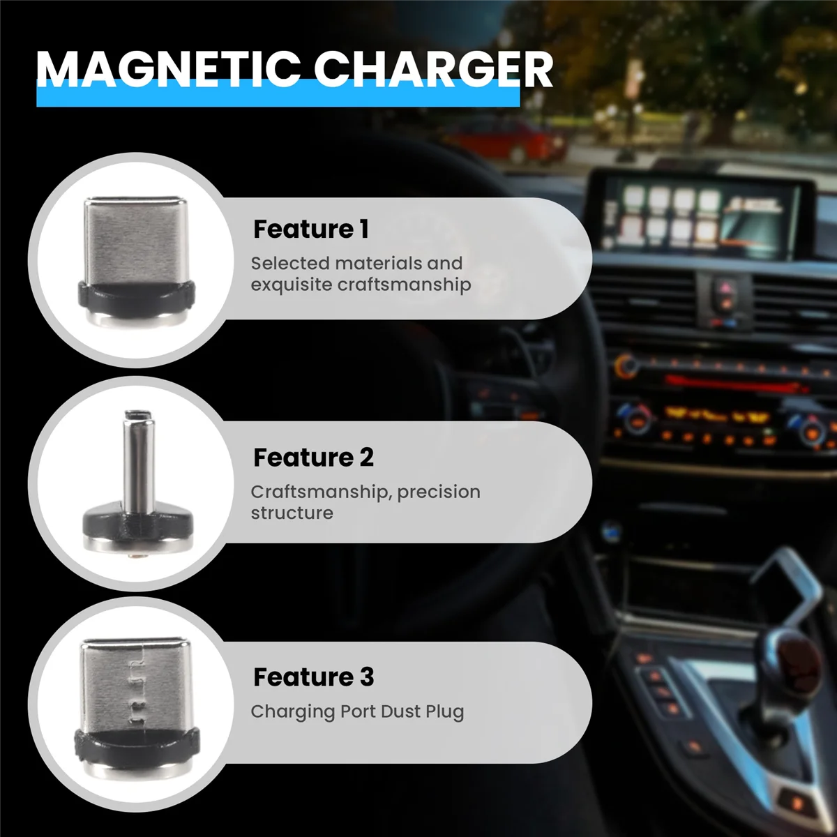 Y14A10PC/SET Round Magnetic Cable Plug 8 Pin Type-C Plugs Fast Charging Phone Magnet Charger Plug