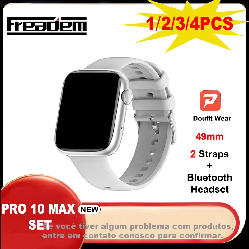 2024 Smart Watch Headset Gift Suit PRO 10 Max Set Bluetooth Call Messages Reminder Sports Men Women Smart Watch for Android Ios