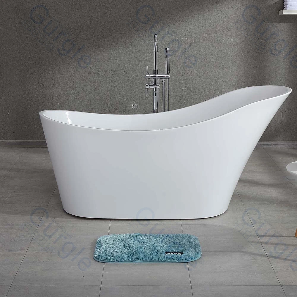 

Gurgle Современный стиль 67-дюймовая современная акриловая ванна Alcove Акриловый материал Выдвижной слив для ванны без перелива