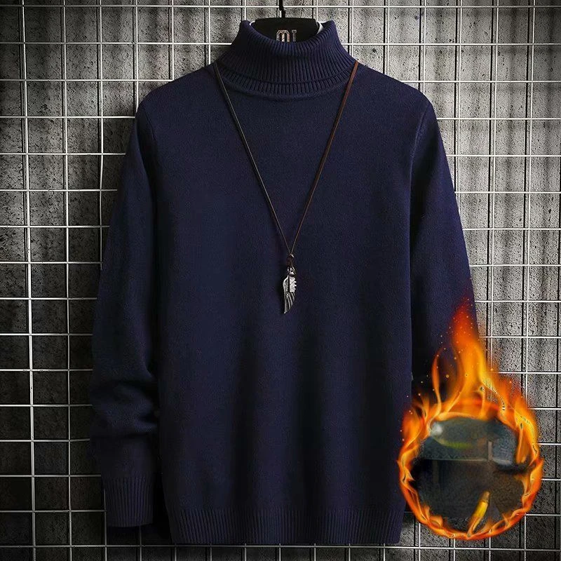 

2023 Brand New Men's Cashmere Thicken Turtleneck Men Sweaters Knit Pullovers for Male Youth Slim Knitwear Man Sweater B85