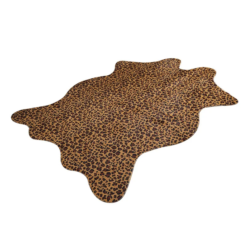 Animal Printed Bedroom Bedside Carpet Imitation Cow Horse Skin Leopard Pattern Living Room Door Mat Home Decor Rug Non-slip Pad