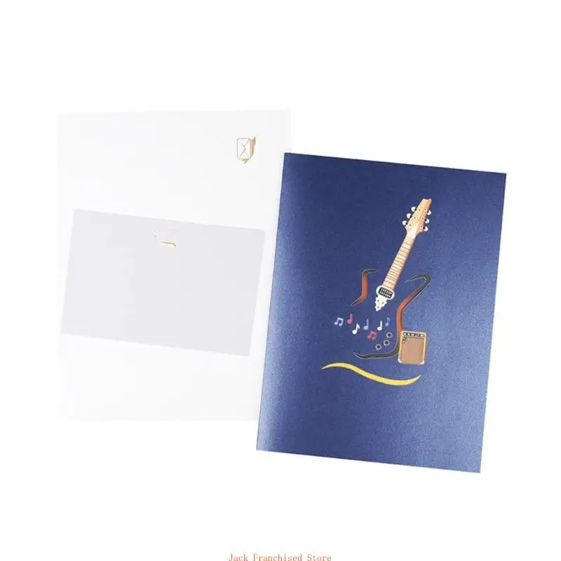 Detailed Craftsmanship 3D Guitar Paper Card Portable for Music Enthusiasts