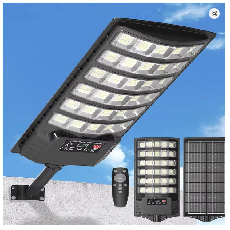 Solar Lights Outdoor Waterproof 50000LM Wide Angle Motion Sensor Security Remote Control Street Lamp for Parking Lot Garden