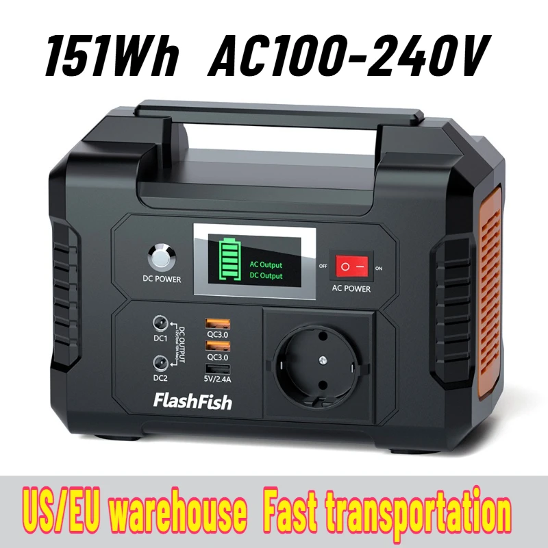 

E200 110V/230V Solar Power Station 200W Portable Generator Emergency Backup Power Bank Battery 151Wh DC Supply Camping Camera SO