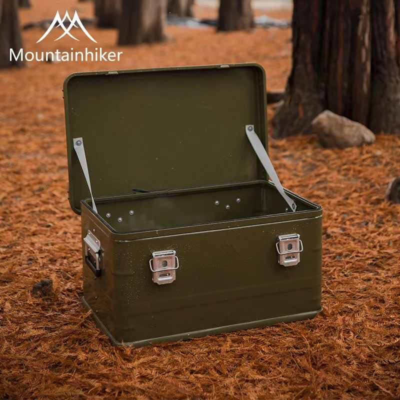 

Mountainhiker New Outdoor Camping Portable Folding Storage Box Green Aluminum Box Large Capacity Box Accessories Storage 3 Sizes