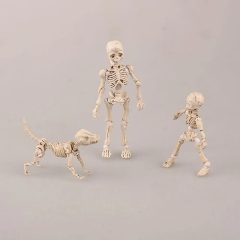 Leuke Fashion Design Mr. Bones Pose Skeleton Model met Hond Tafel Bureau Boek Mini Figuur kinderen Speelgoed Collectible Gift