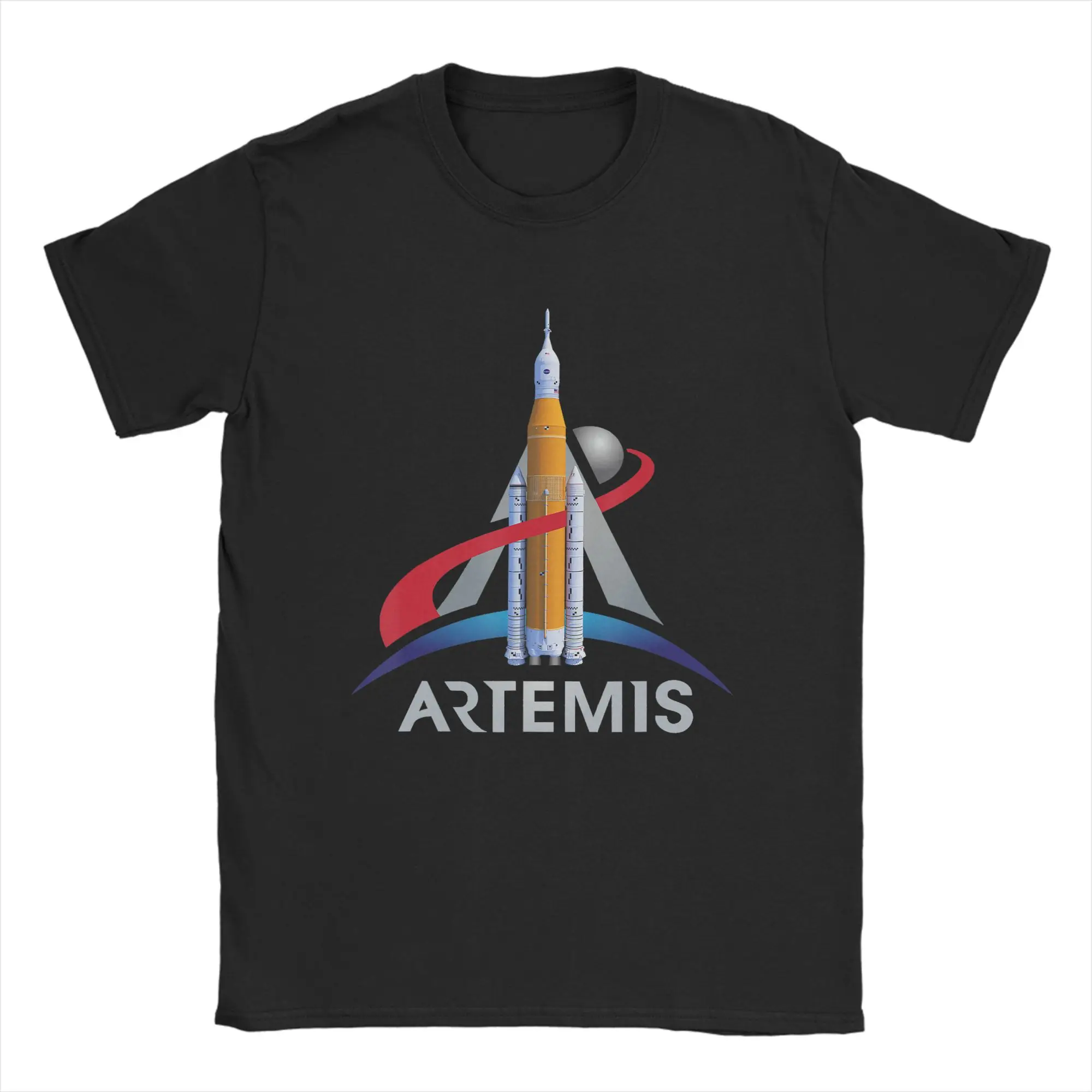 Artemis Mission SLS Worm and ESA Logo T-Shirt Summer  100 Cotton T-Shirts For Man Print Tshirt Short Sleeve Funny Clothes