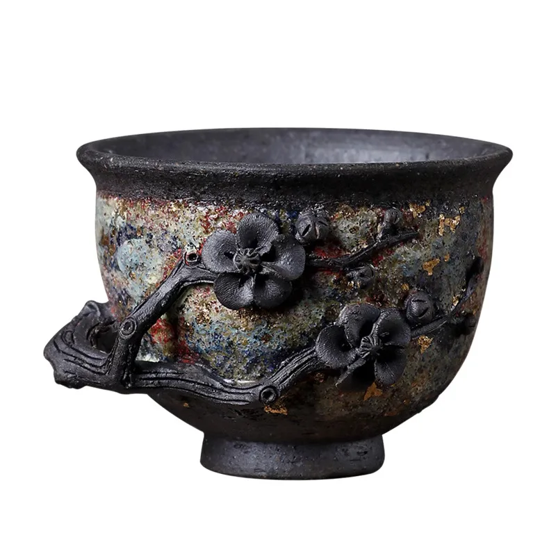 [ Unique Handmade ] Master's Cup Of Gao Yue Rock Mine, Old Mud, Wood Burni Ku Fu Tea Cup, Sile