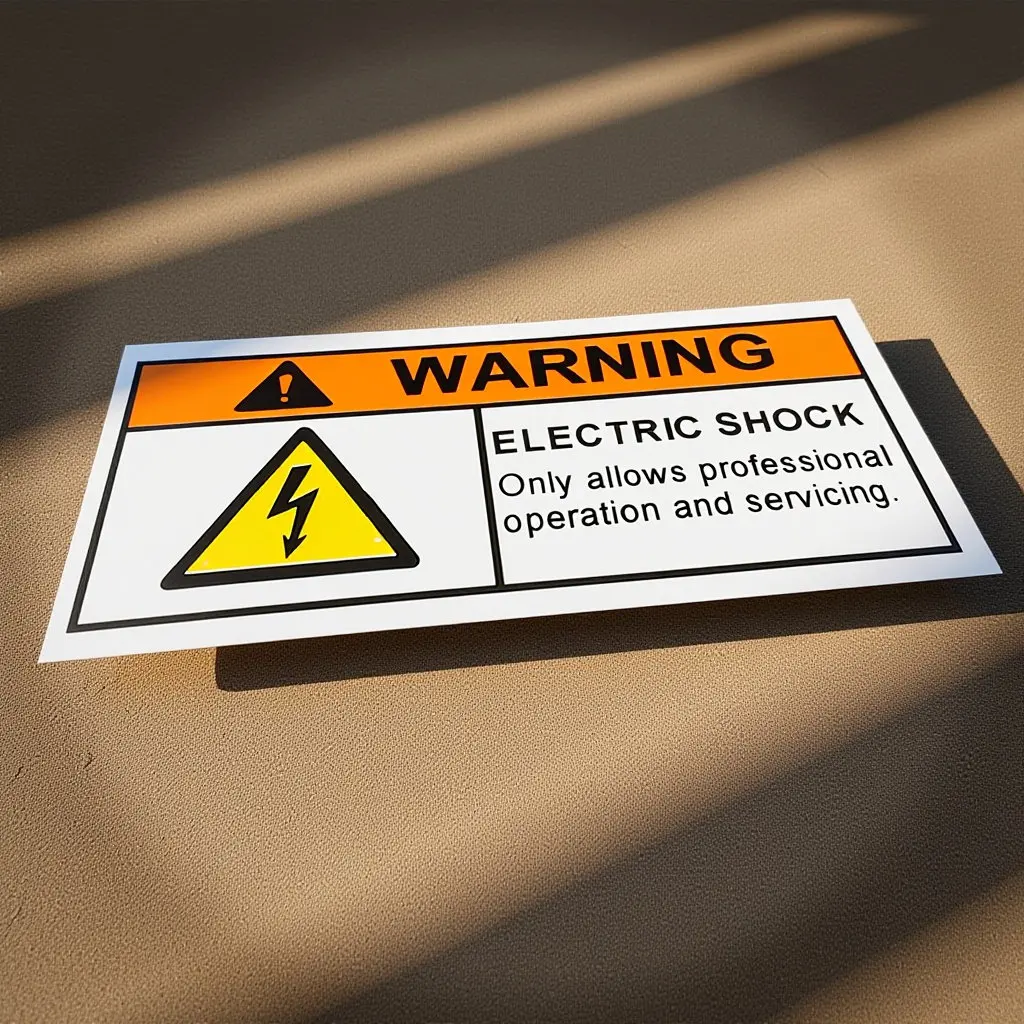 High Voltage Warning Sticker Electrical Hazard Label Shock Risk Safety Sign Clear English Chinese Text for Maintenance Operation