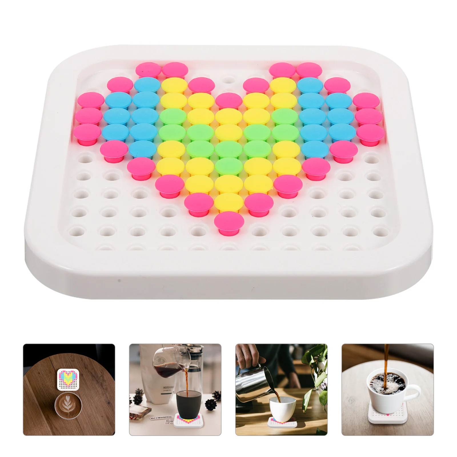 

1 set 1 Set Diy Cup Mat Heat Resistant Puzzle Jigsaw Coaster Insulated Thickened Coasters For Coffee Drinks Table Decors