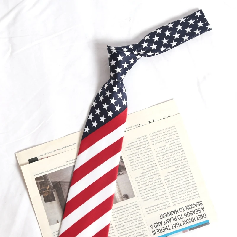 Stern gestreifte amerikanische/USA-Krawatte mit Flagge, Herren-Aufdruck, für Herren, Hochzeit, Performance, Krawatte für Business, Party, Krawatten, Hemden, Accessoires – Detail 5