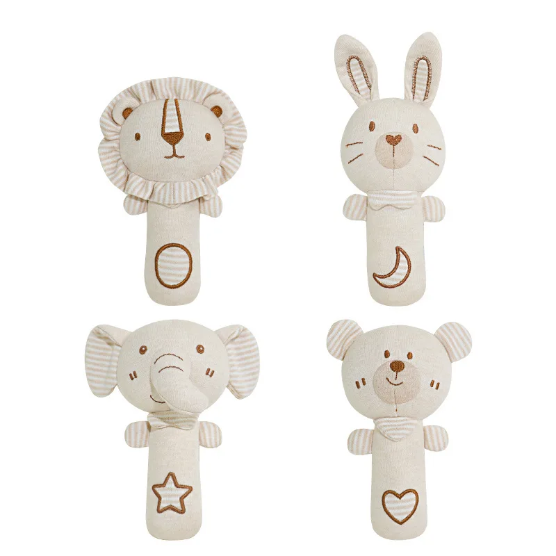 1PCS 0-6 เดือน Baby Hand Shaker ช้างน่ารักกระต่ายสิงโต Appease หมีทารกของเล่น Soothing Sleep Anti-กระโดดนุ่มน้ําหนักเบา