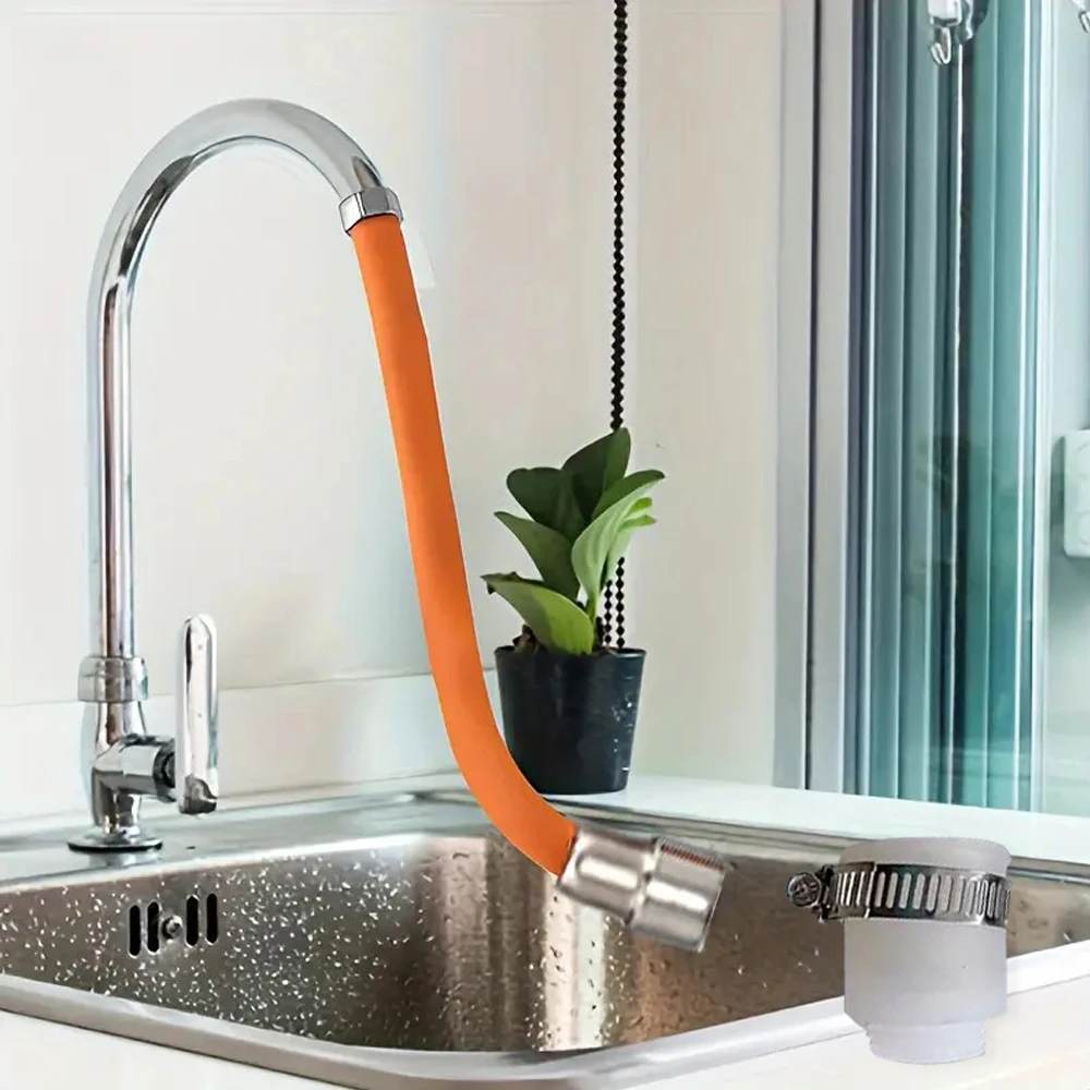 360 Degree Rotatable Faucet Extender Tube Kitchen Bendable Flexible Water tap nozzle Bathroom Splash Proof Foaming Mouth 3 Sizes