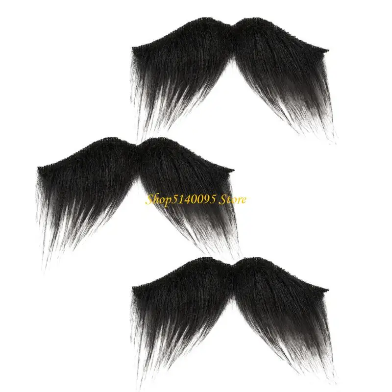 Dxae 3pcs plástico práctico bigote falso falso para mago pirata accesorios disfraces santa fáciles limpiar accesorios