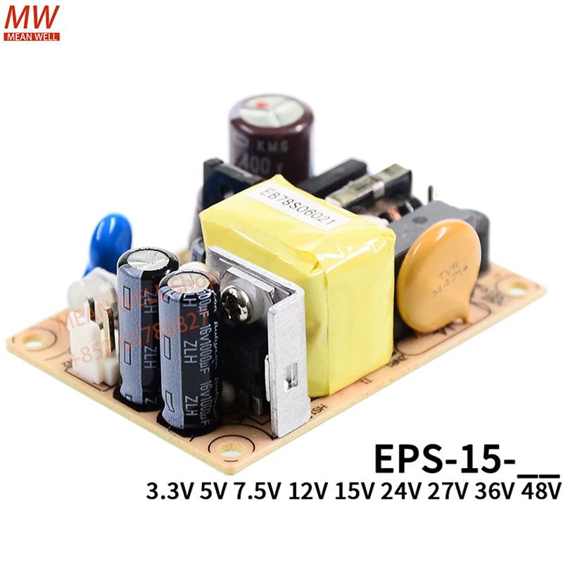 

MEAN WELL 15W Single Output Switching Power Supply EPS-15-12 EPS-15-15 EPS-15-24 EPS-15-3.3 EPS-15-5 EPS-15-36 EPS-15-48