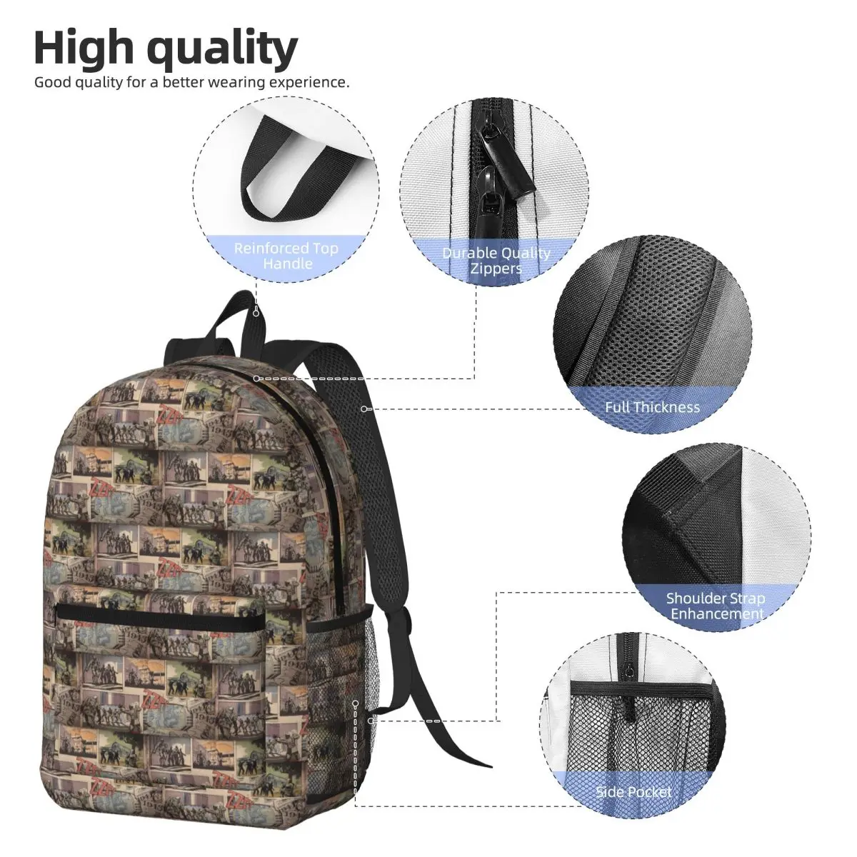 COD Zombies Kino Der Toten Loading Screen Backpack Student BookBag Children School Bag Computer Shoulder Bags for Men Women