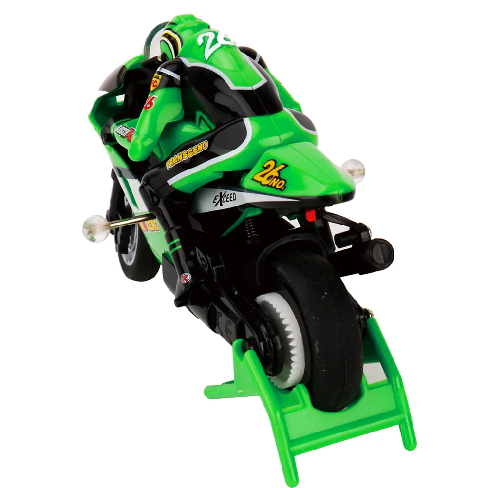 Mini motocicleta verde do salto, controle de rádio, velomotor alto, 24G, 3CH, 1:20