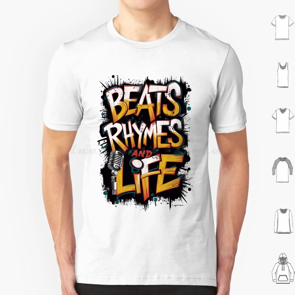 Rhymes And Life T Shirt Men Women Kids 6xl Rap Hiphop Music Culture Rhymes Life Microphone Turntable Vinyl Oldschool