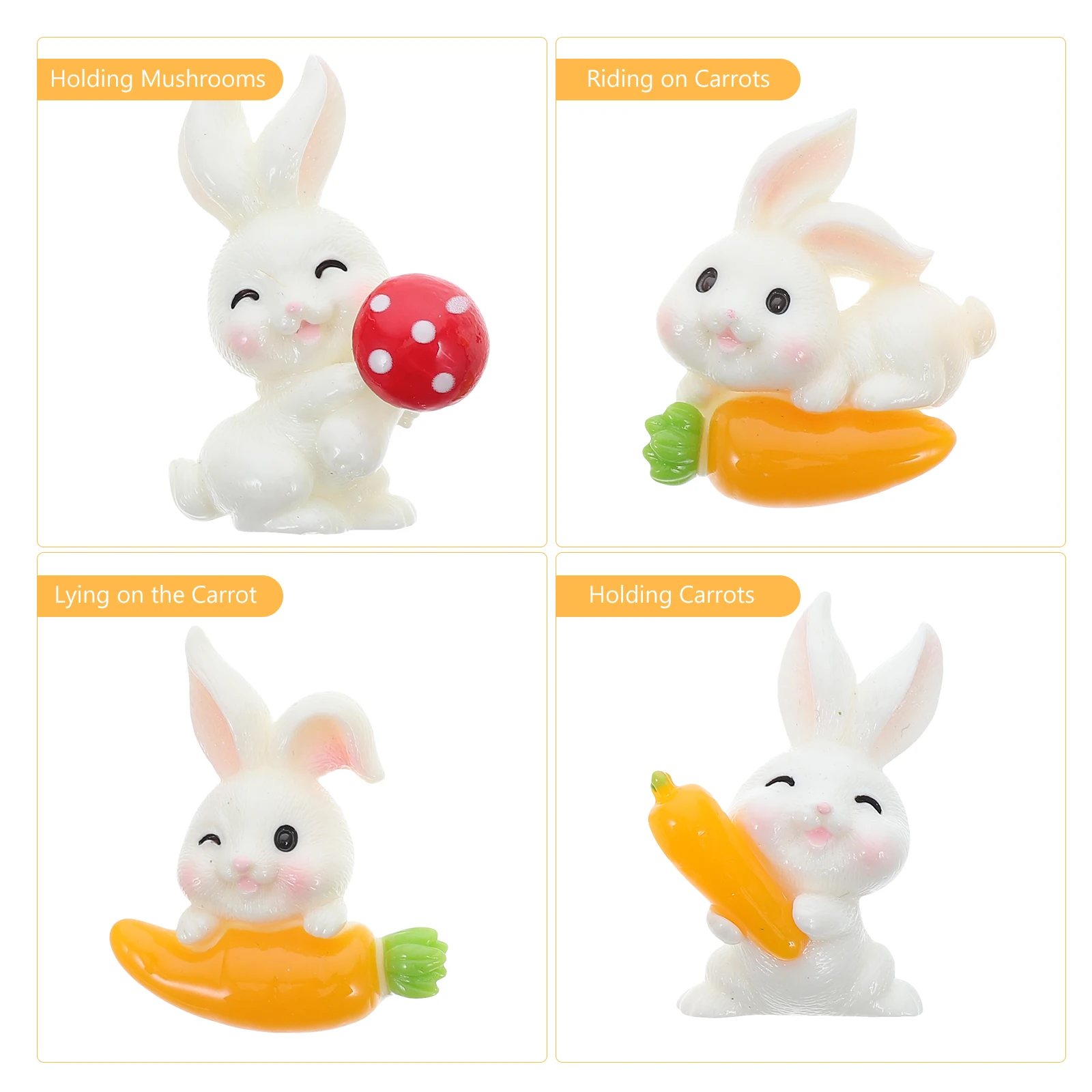 12Pcs DIY Phone Case Fridge Magnets Resin Rabbit Carrot Charms Cute Animal Embellishments for Hairpins Crafts Jewelry Making