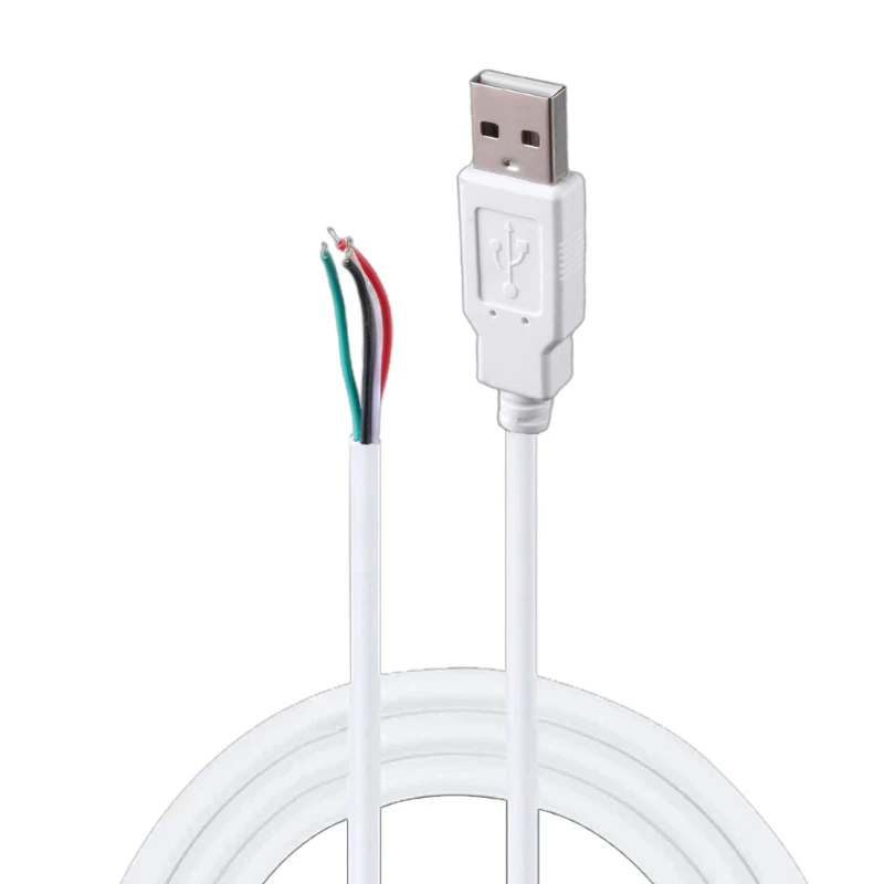 Short USB Male 4 Pin Bare Wire,USB 5V Pigtail Open End Power Cable,for USB Equipment Installed Replaces Repair