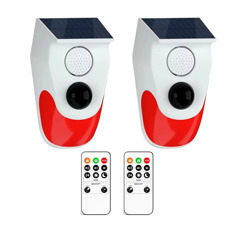 

【NEWLY】Outdoor Waterproof 120Db Charging Wireless Security Sound Alarm Detector Sensor 2PCS For Home Burglar Alarm System