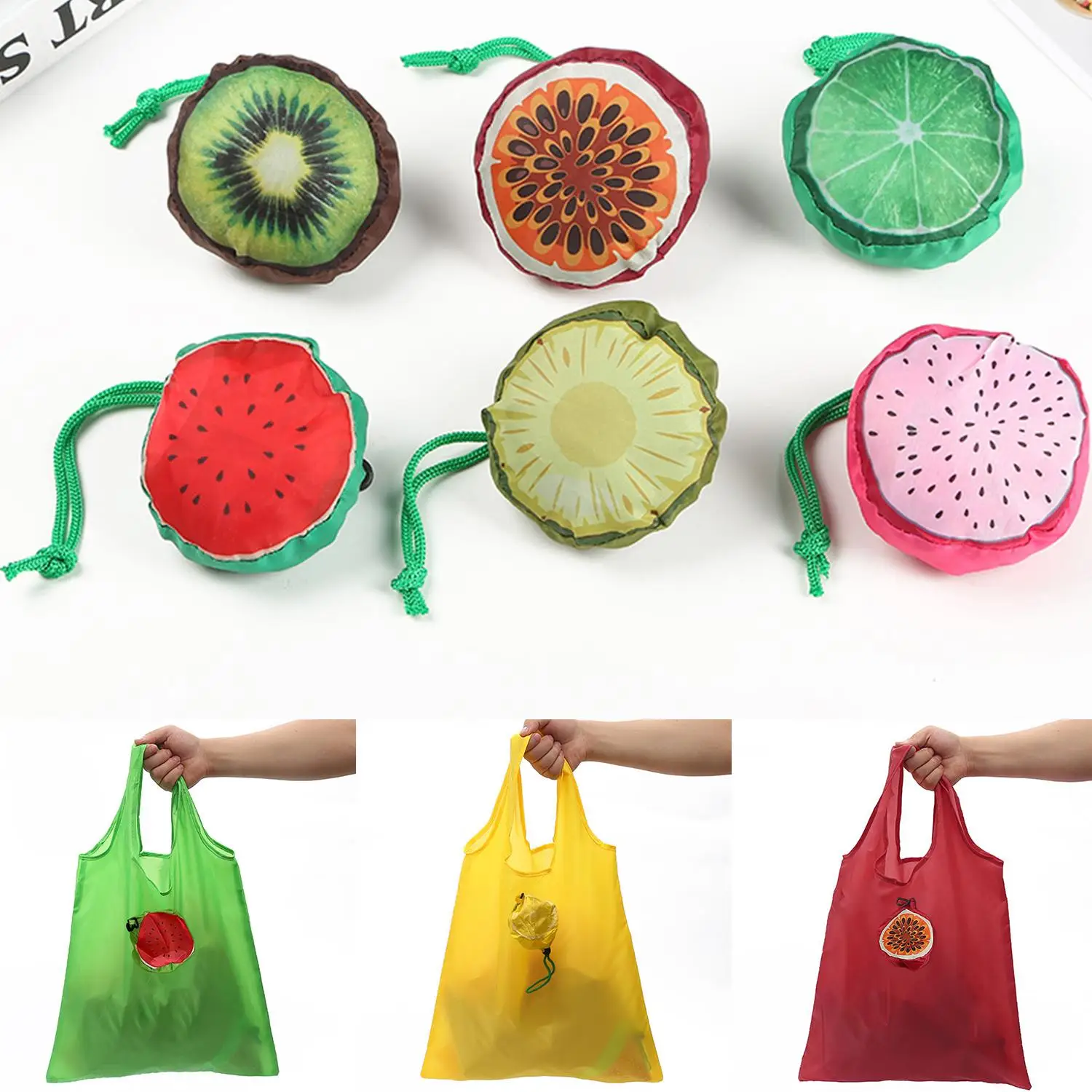 Bolsa de compras reutilizable ecológica plegable con estampado, bolsa de comestibles verde de poliéster, bolso de mano, bolsas de almacenamiento prácticas de gran capacidad, 1 ud.