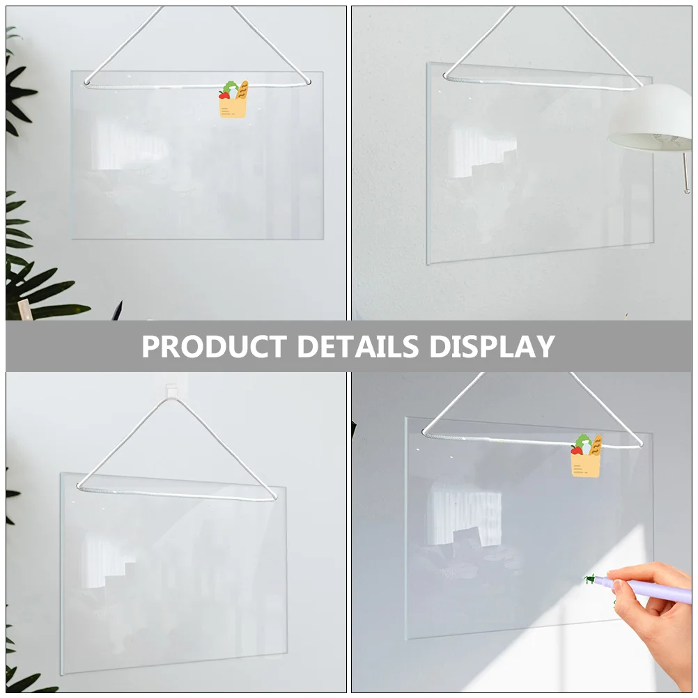 Clear Acrylic Dry Erase Board Wall 30X20Cm Reusable Acrylic Note Board Hanging Frameless White Board Wall Memo Board Planner