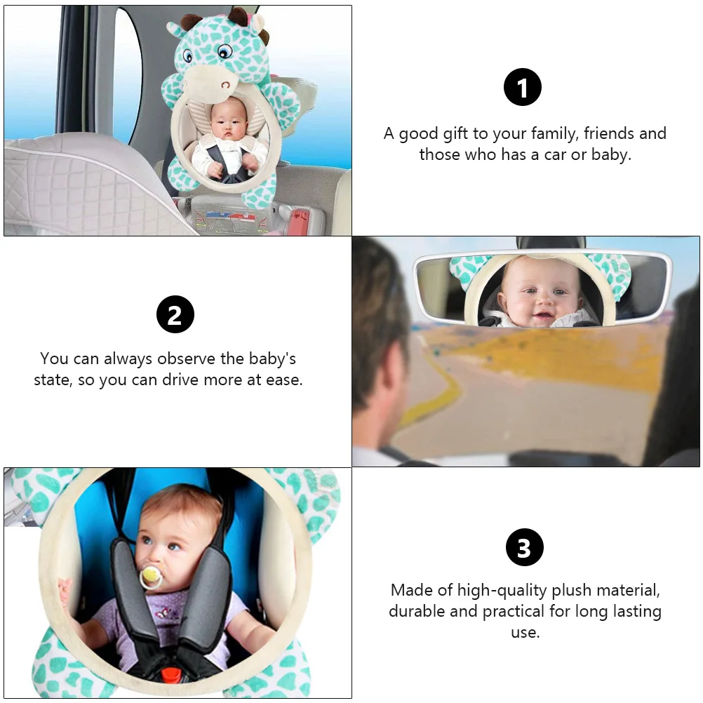 

Lovely Car Seat Mirror -In-Sight Rearview Mirror Durable Material Toddler Safety Observation Green Color For Car