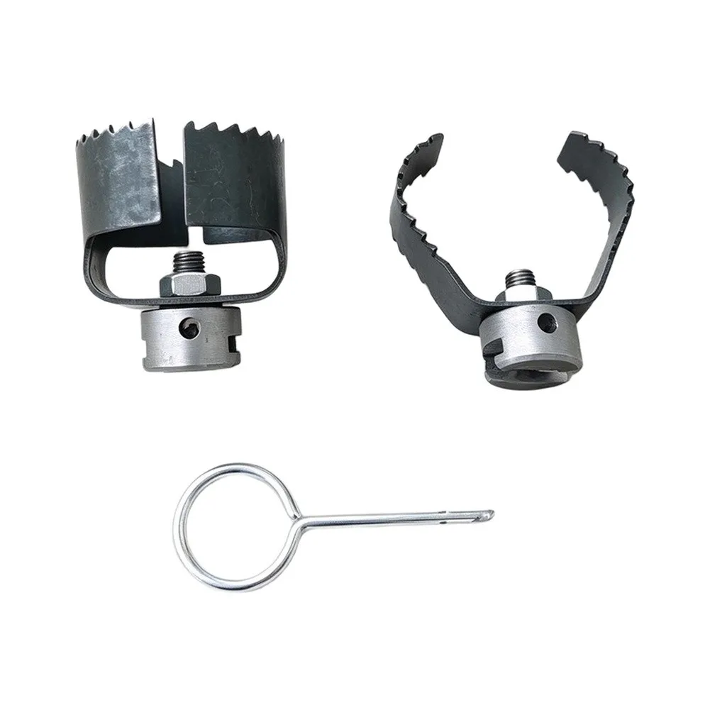 Drain Auger Replacement Heads Kit with Quick-Connect Threaded Design and Ring Wrench for Maintenance Efficiency