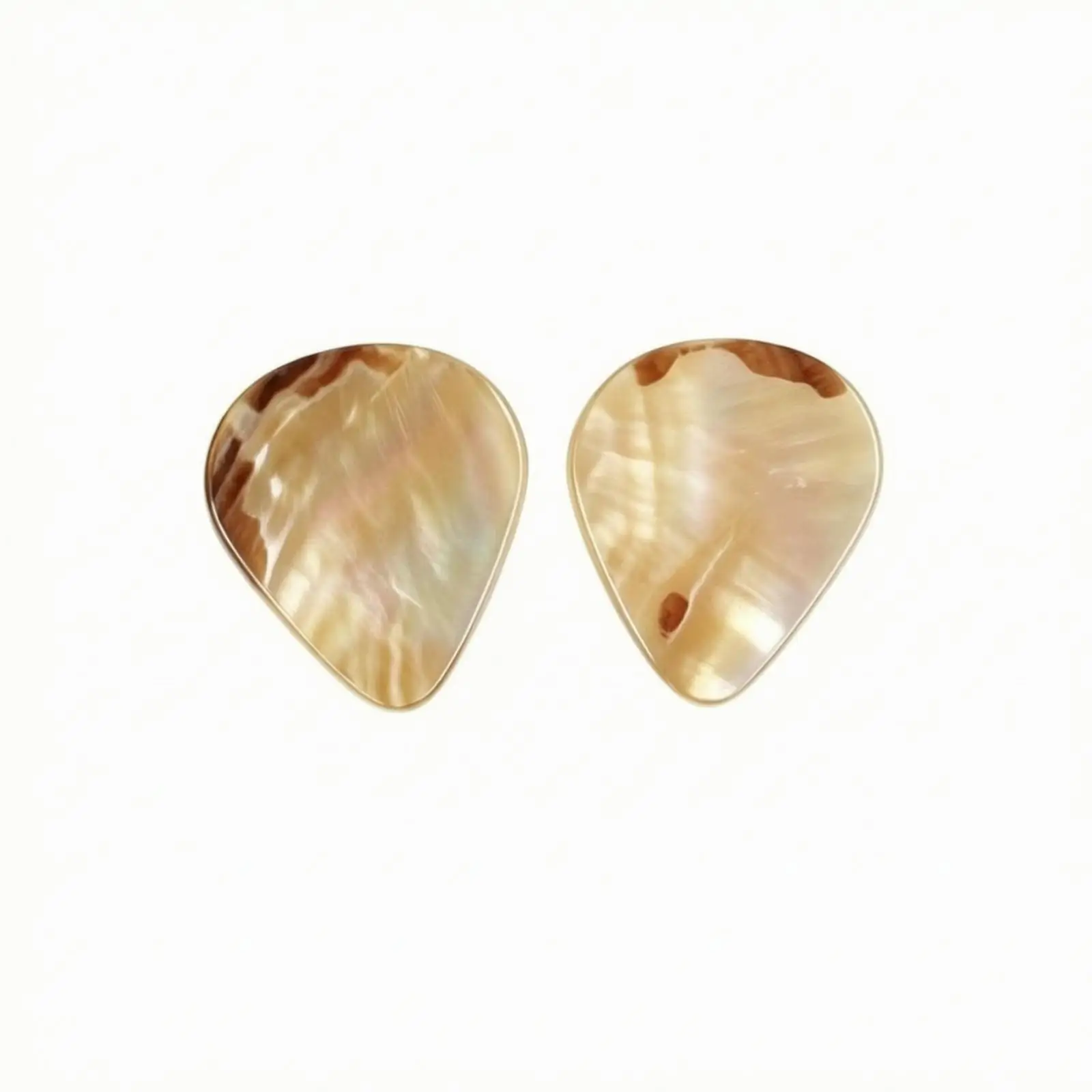 2 Pieces Warm Shell Guitar Pick | Smooth Iridescent Surface, Teardrop Pick, for Daily Practice