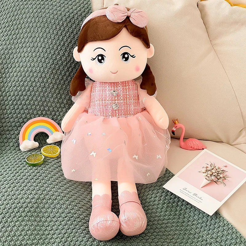 

1pc 45-90cm Beautiful Cute Girls with Lace Skirt Plush Toys Stuffed Dolls Soft Pillow for Kids Easter Girls Valentine Gifts