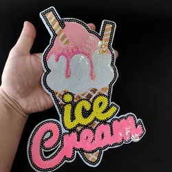 Sequins Ice Cream Can Be Sewn Or Iron On Patches For Clothing Decorative For Hat Backpack And More Sewing Decorative