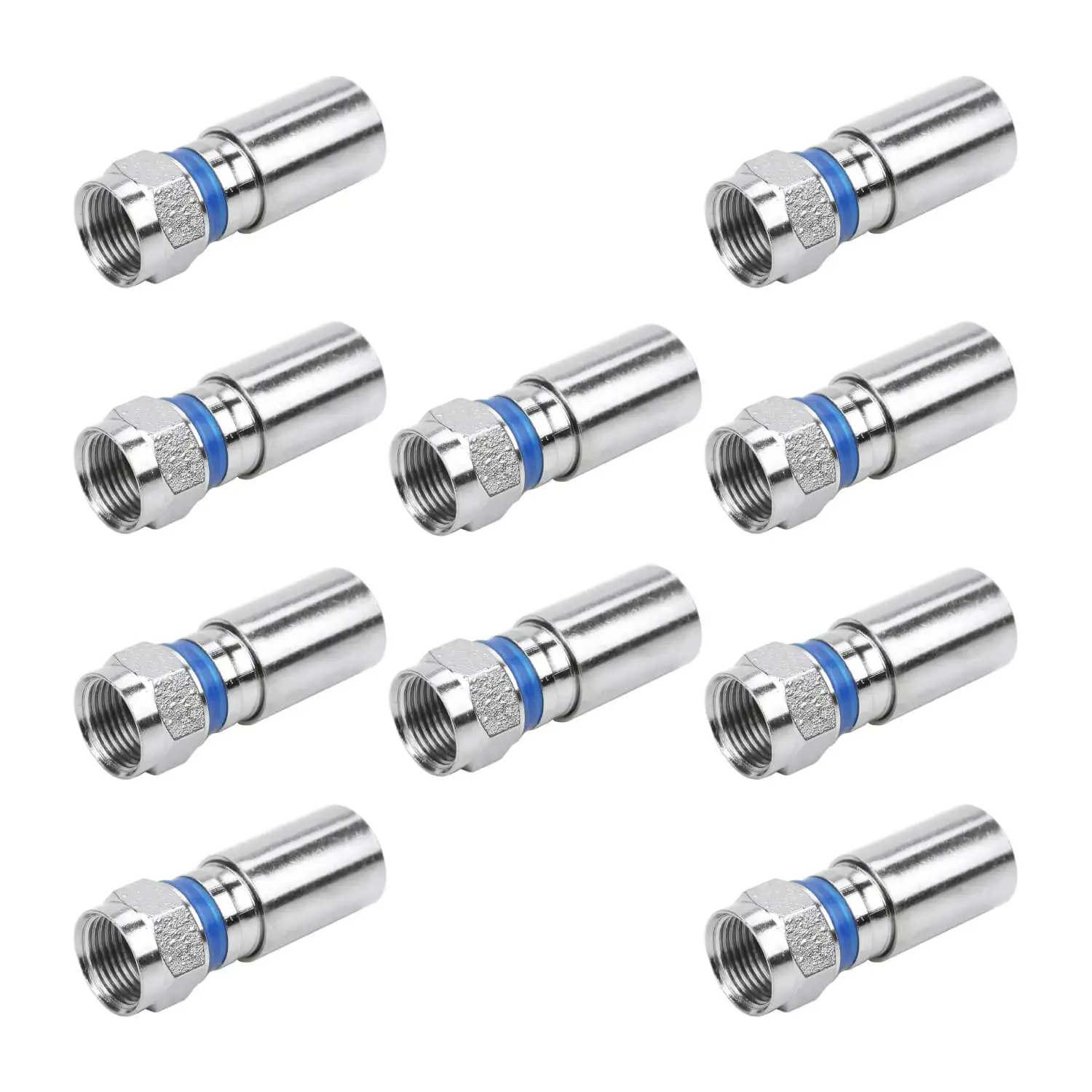 10x F Connector Compression Rg-6 Waterproof High Quality