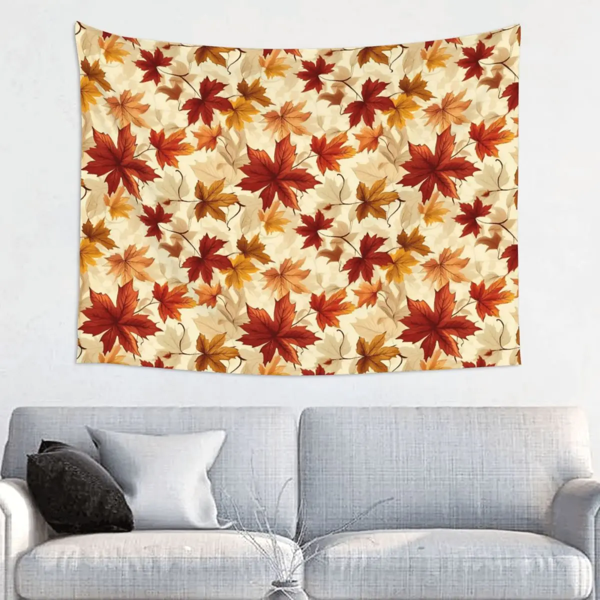 Maple Fallen Leaves Tapestry Hippie Polyester Wall Hanging Autumn Leaf Room Decoration Beach Mat Art Wall Tapestry