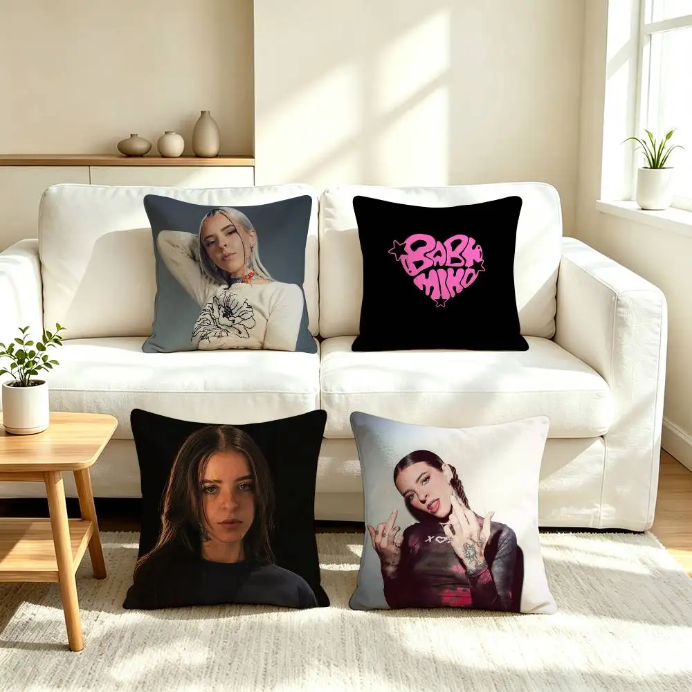 Y-Young Miko Latin Trap Singer  Pillow Case Square Double-Sided Sofa Cushion Cover Bedroom Bedside Pillow