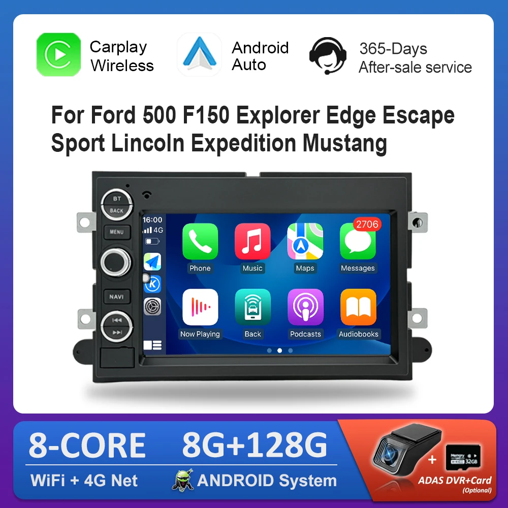 Android Car Radio Multimedia Video Player GPS DSP 7 inch for Ford 500 F150 Explorer Edge Escape Sport Lincoln Expedition Mustang