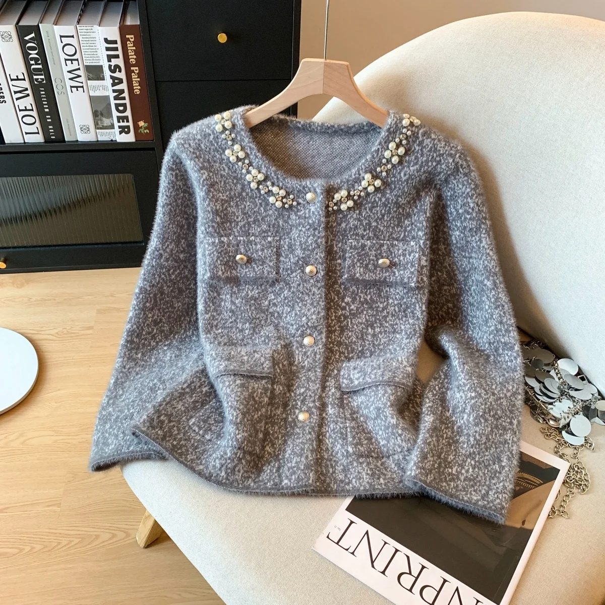 

Модный вязаный кардиган для женщин: элегантное пальто-кардиган в стиле французского шика для весны и осени