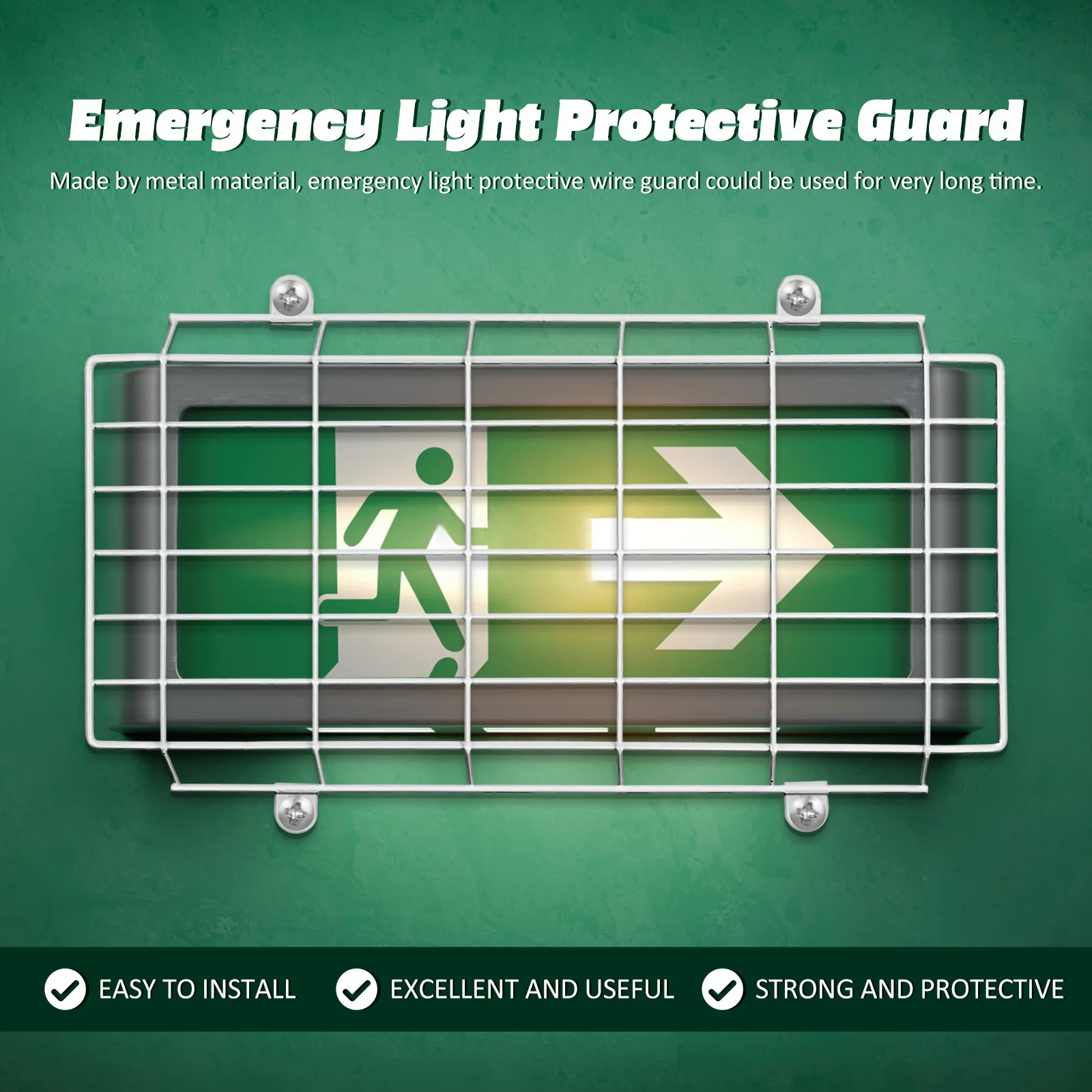 Premium Metal Emergency Light Wire Guard Wall Mounted Protective Cover for Exit Sign Safety Protection Reliable Design