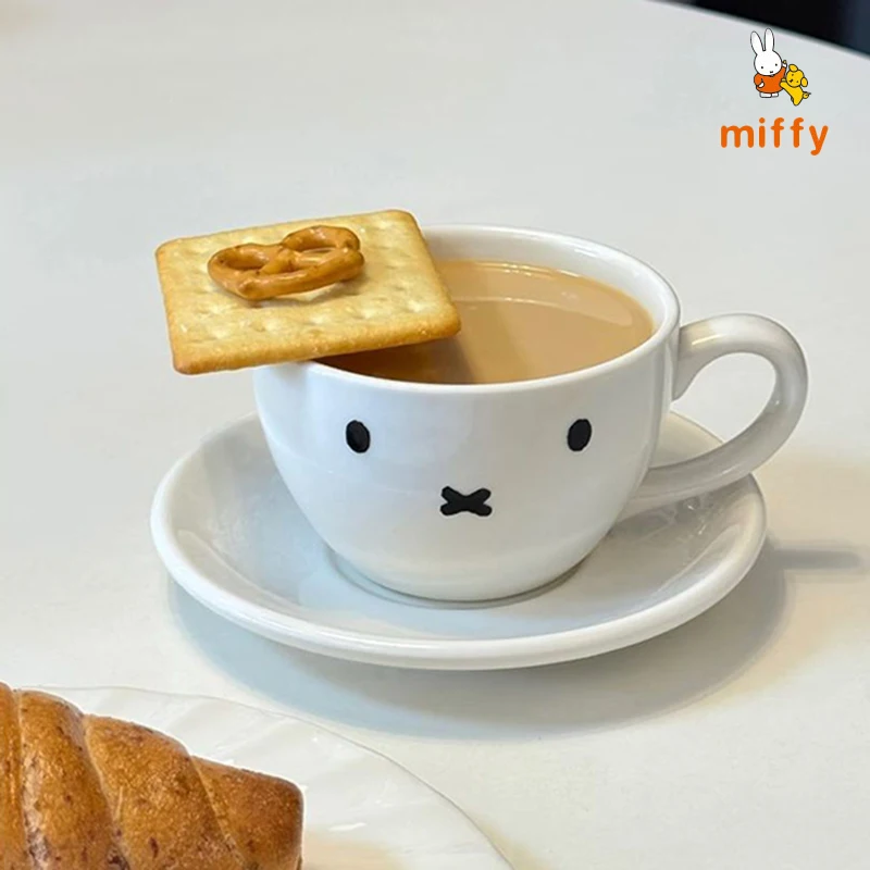 

Kawaii Miffy Ceramic Cup Creative Cartoon Milk Mug High Quality Dopamine Coffee Cup Anime Home Accessories Girl Perfect Gifts